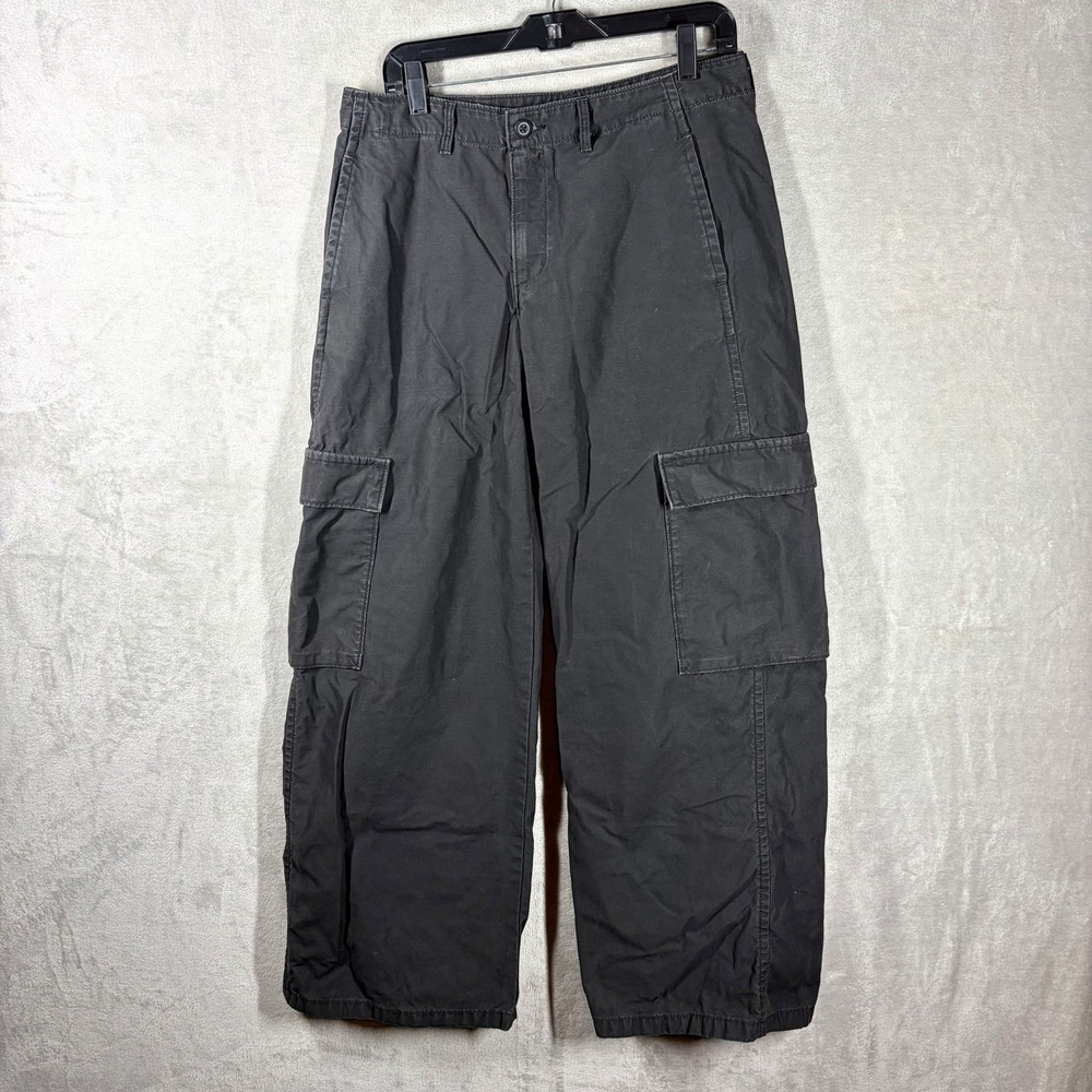 Levi's Premium Baggy Cargo Pants Women's 29 Black Modern Big E Wide Leg Skater